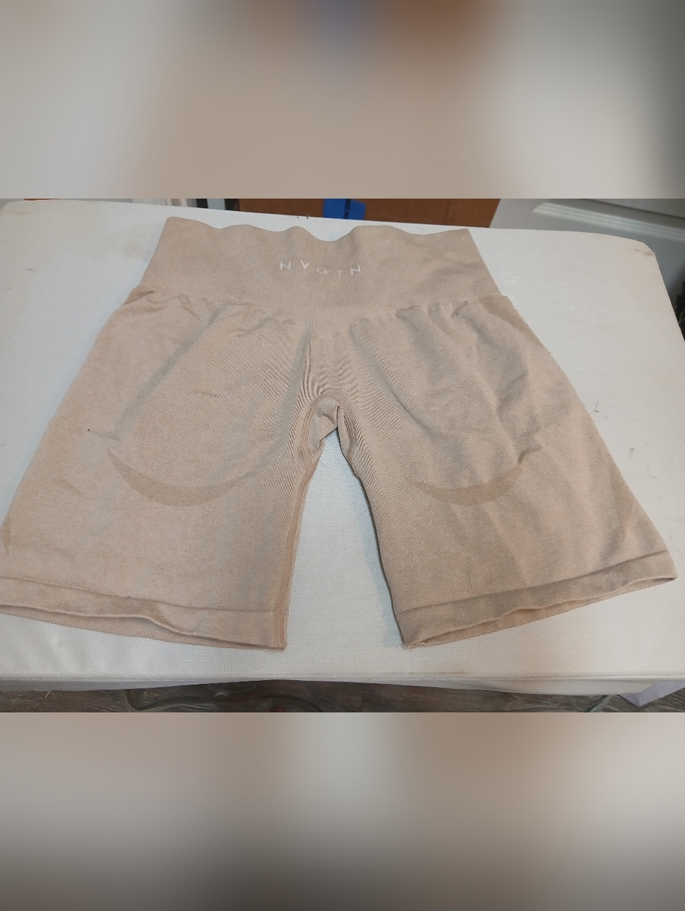NVGTN Seamless High-Waisted Gym Shorts in Nude - Picture 2 of 2